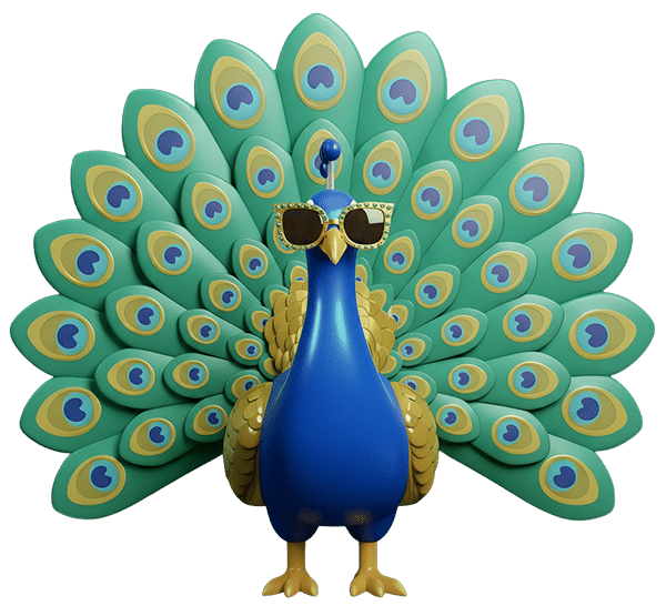 unlimited graphic design subscription service-peacock-sunglasses