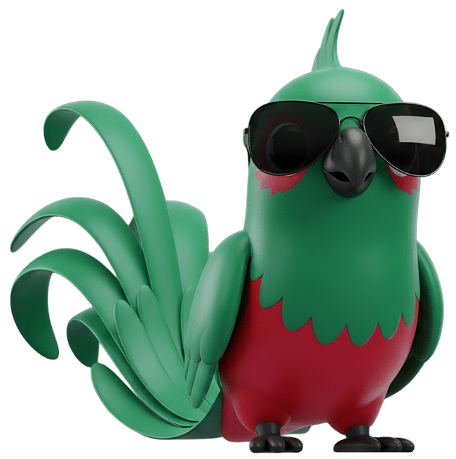 unlimited graphic design subscription service-quetzal-standing-sunglasses